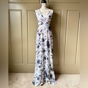 ASTR The Label Gray Floral Halter Dress